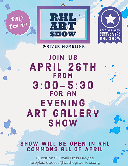 Art Gallery Show- April 26th from 3:00 - 5:30